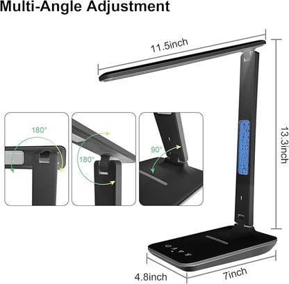 snsok Desk Light with Wireless Charger, USB Charging Port, Dimmable Office Desk - Image 5