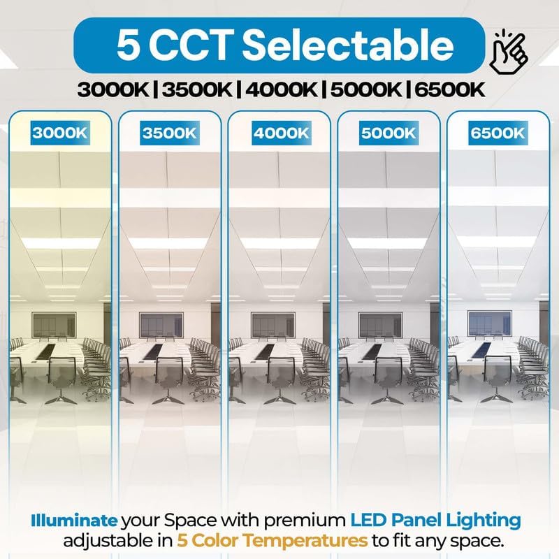 72 Pack 2x4 LED Flat Panel Light for Drop Ceiling, 9360lm Selectable 30W/40W/...