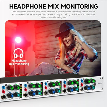 Bolanle PH6000 6-Channel Headphone Mixing Distribution Amplifier High-Power - Image 6