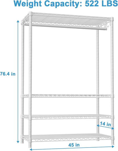 Ulif H4 Plus Garment Rack, 4-Tier Portable Clothes and Clothing Rack - Image 5