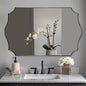 ANDY STAR Rectangle Mirror 24x40 Inch, Matte Black Scalloped Bathroom Mirror by ANDYSTAR