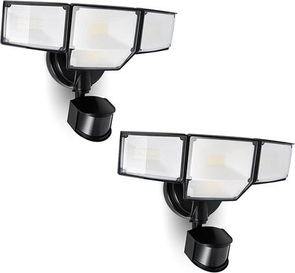 LUTEC 80W 9000LM LED Security Lights Motion Sensor Outdoor Lights, 4 Head LED by LUTEC