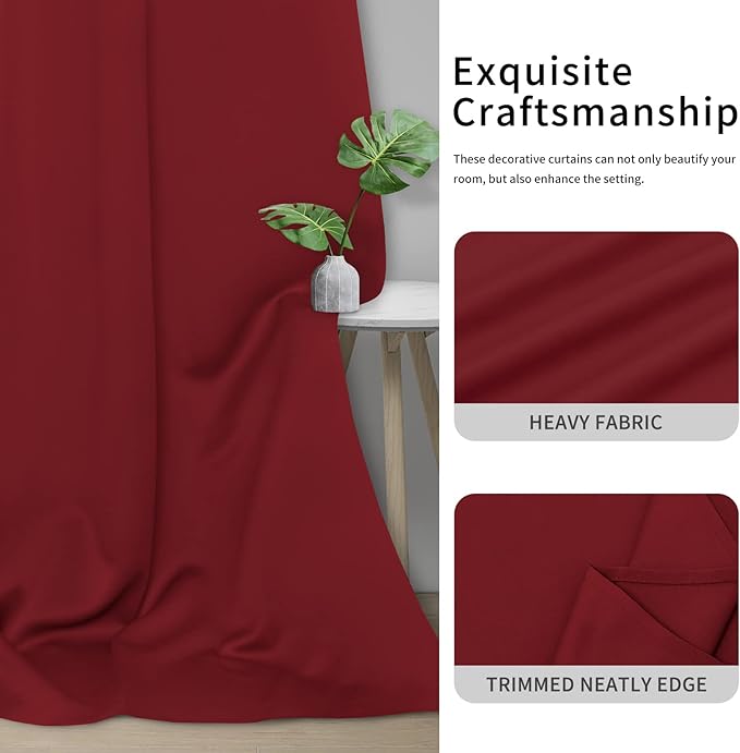 Easy-Going Blackout Curtains for Bedroom, Solid Thermal Insulated Grommet and - Image 5