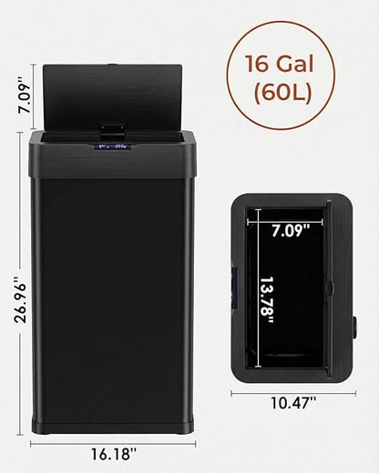 TLSUNNY 16 Gallon Motion Sensor Trash Can, Touchless Automatic Garbage Can - Image 2