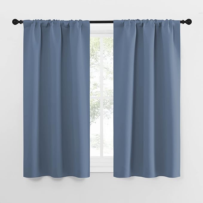 NICETOWN Kitchen Curtains, Short Blackout Curtains & Drapes, Small Window Rod by NICETOWN