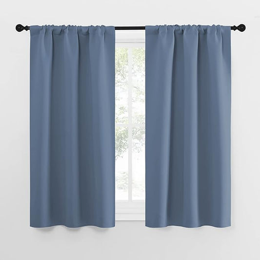 NICETOWN Kitchen Curtains, Short Blackout Curtains & Drapes, Small Window Rod by NICETOWN