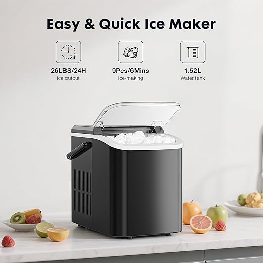 Sweetcrispy Countertop Ice Maker Machine, Portable Self-Cleaning Ice Machine - Image 2