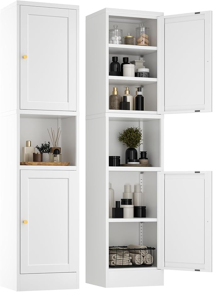 2-Door Metal Storage Cabinet, Tall Slim Pantry Organizer by YAUWOHFactoryOutletsColorfulMetalFurniture