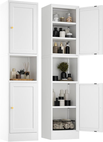 2-Door Metal Storage Cabinet, Tall Slim Pantry Organizer by YAUWOHFactoryOutletsColorfulMetalFurniture