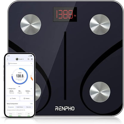 RENPHO Bluetooth Body Fat Scale, Digital Weight Scale Bathroom Smart Body by RENPHO