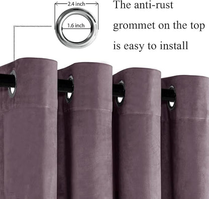 JIUZHEN Lavender Velvet Curtains 84 inches - Image 2