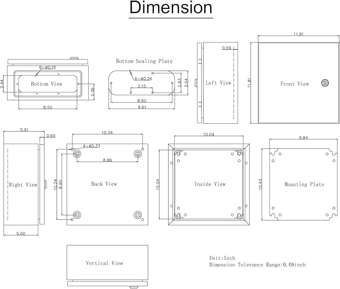 VEVOR NEMA Steel Enclosure, IP66 Waterproof & Dustproof, Outdoor/Indoor - Image 10