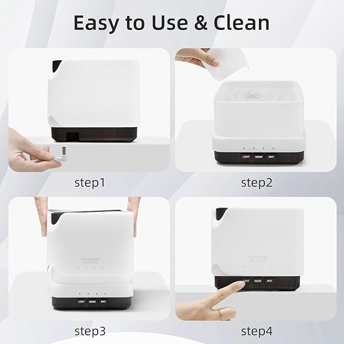 ASAKUKI Essential Oil Diffuser, Auto-Off Safety Switch, and 7 LED Light Colors - Image 6