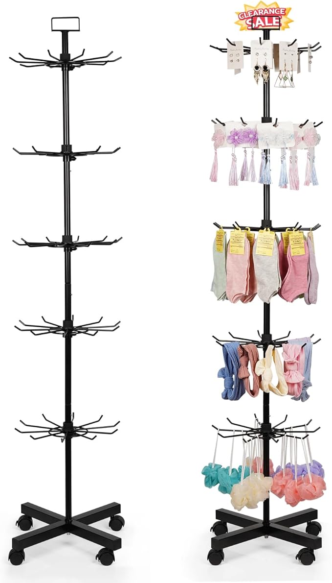 Exttlliy 5-Tier Metal Spinning Display Stand Rack by Exttlliy