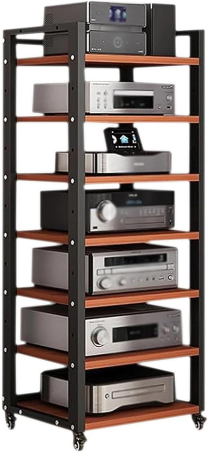 Dernoing 7 Tier Audio Rack Tower, CD Record Player Stereo Receiver AV Equipment - Image 8
