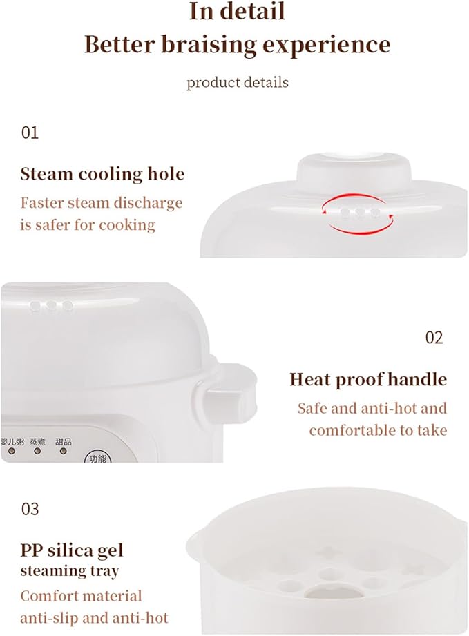 1L Ceramic Stew Pots Electric Porridge Soup Cooker - Image 9