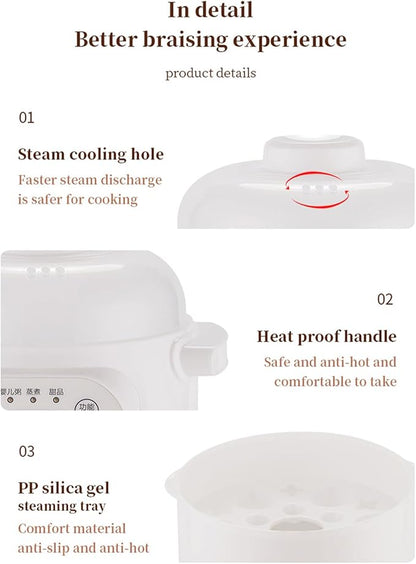 1L Ceramic Stew Pots Electric Porridge Soup Cooker - Image 9
