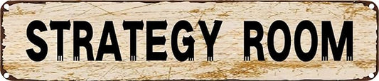Vintage Metal Sign STRATEGY ROOM Tin Sign Christmas Decor Retro Wall Decor by Unknown