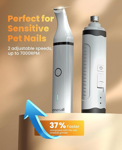oneisall Dog Nail Grinder and Paw Trimmer Kit 3 in 1 Quiet Rechargeable - Image 7