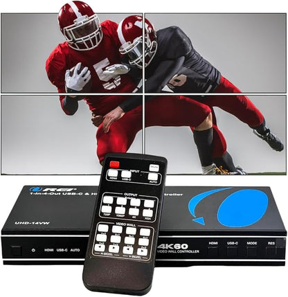 OREI 4K 2x2 HDMI or USB-C Video Wall Controller Processor Display Upto 4K 60hz by OREI