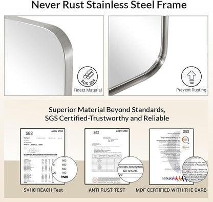 ANDY STAR 30”x40”Brushed Nickel Mirror - Image 4