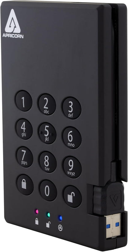 Apricorn Aegis Padlock 3.0 1TB USB 3.0 External Hard Drive - Image 3