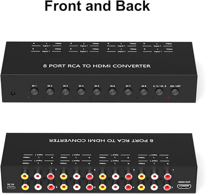 RuiPuo 8Port AV to HDMI Converter Adapter Support 16:9/4:3 Switch - Image 2