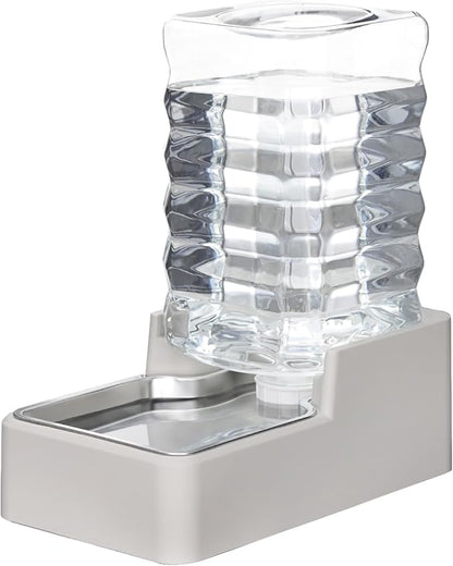 RIZZARI Stainless Steel Pet Water Feeder: 9L Gravity Leak-Proof Auto Refill by RIZZARI