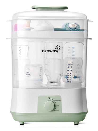 Grownsy Adjustable 4 in 1 Large Bottle Sterilizer and Dryer, 8 Bottles Capacity by GROWNSY