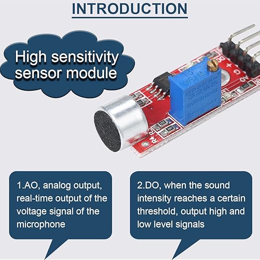 DAOKAI 5PCS High Sensitivity Microphone Sensor Module Two Channels Sound - Image 2