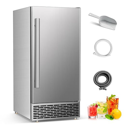 Commercial Ice Maker Machine 120 LBS/24H, 60 LBS Cold Preservation Bin by Velieta-SpecialistinFridge