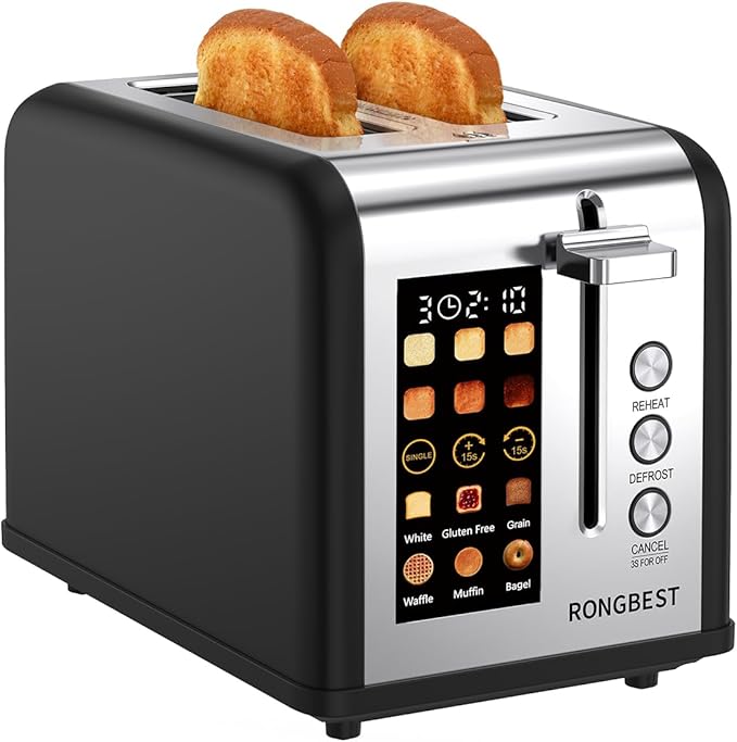 2 Slice Easy Touch Screen Toaster, Stainless Steel Toaster by Unknown
