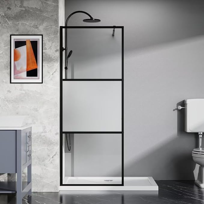 Goodyo Shower Door 34“ X 72” Fixed Frost Tempered Glass Shower Screen Panel - Image 8