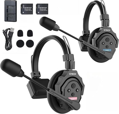 SYNCO XTALK X2 Wireless Headset Intercom System 2.4GHz 400 Meters Noise by SYNCO