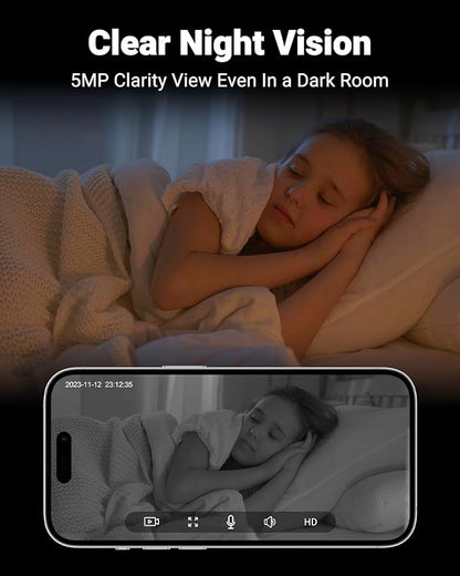 MUBVIEW Cameras for Home Security, 2.4/5GHz WiFi 2K Indoor Wired Se2.curity - Image 4