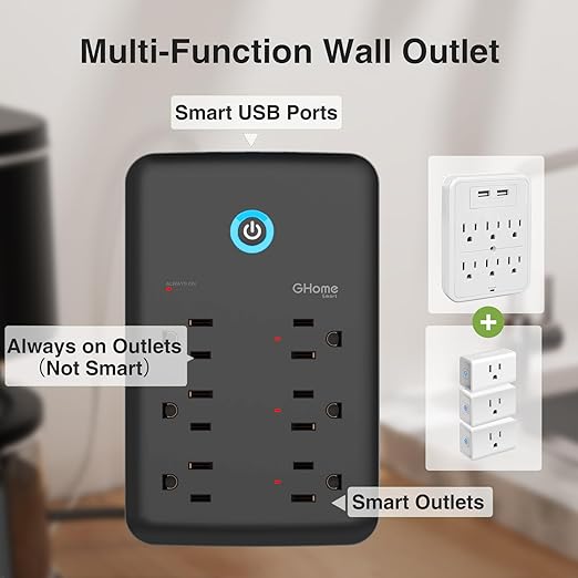 GHome Smart Plug Outlet Extender, Smart Power Strip Surge Protector - Image 7