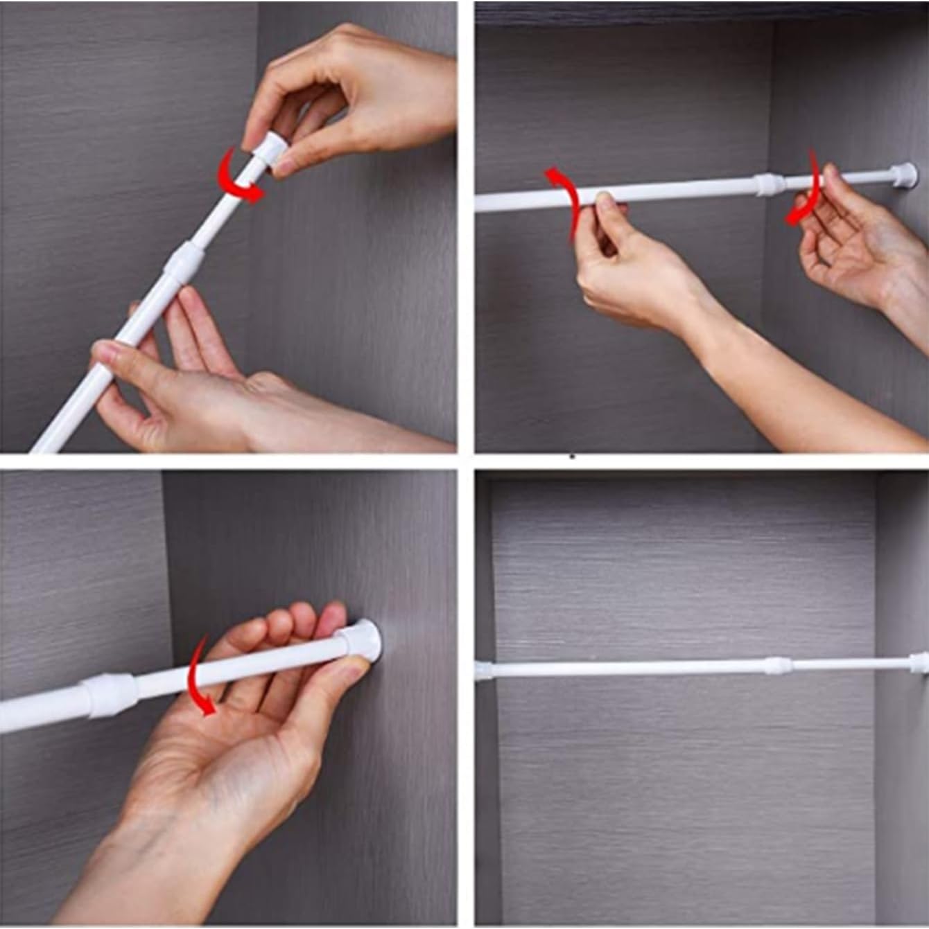 Tension Rods 28 to 48 Inches 8 Pack,Tension Curtain Rod,Spring Tension Rods,Adjustable Extension Spring Rods Closet Rod for Windows,Kitchen, Bathroom,Cupboard,Wardrobe