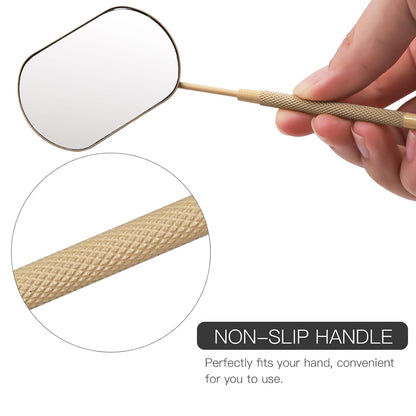 Pretty memory Large Lash Mirror, Stainless Steel Eyelash Mirror, Makeup Mirror for Lash Extension Supplies (Skin Color)