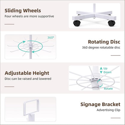 YEOOE Retail Display Racks 7 Tier Spinning Display Stand, Movable Shop Spinner - Image 3