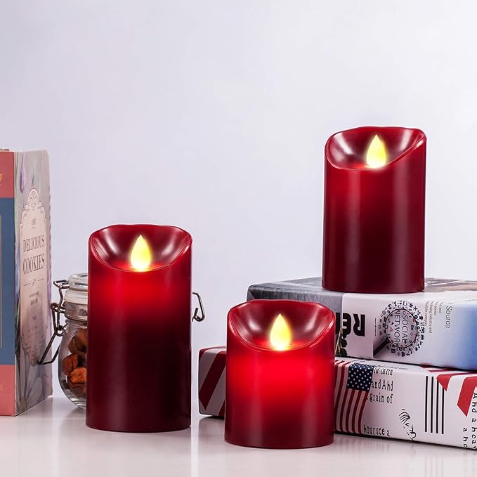 Flameless LED 4/5/6-Inch Drip-Less Wax Pillar Candles - Image 4