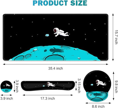 Gaming Mouse Pad, Large Desk Mat, Cute Desk Pad Protector, 4in1 XXL Mousepad + - Image 2