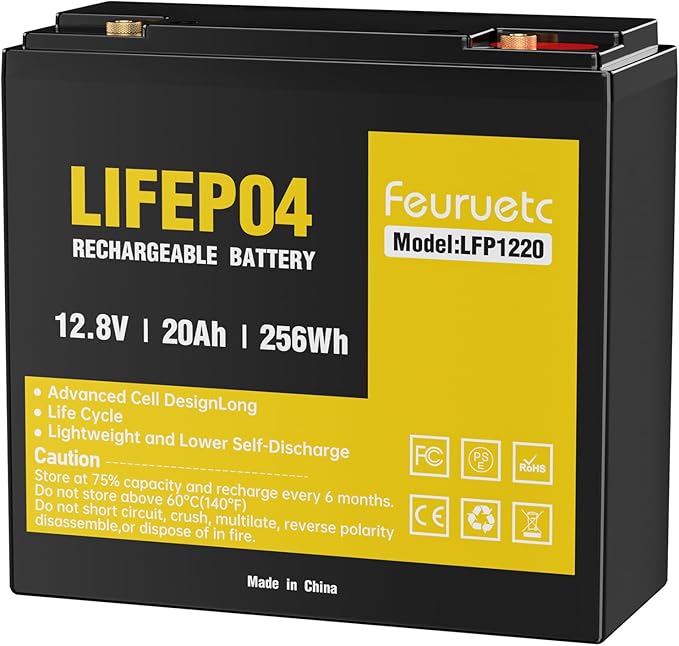 12V 20Ah Deep Cycle LiFePO4 Battery, 12 volt lithium phosphate battery by Saveupto50onFeuruetc