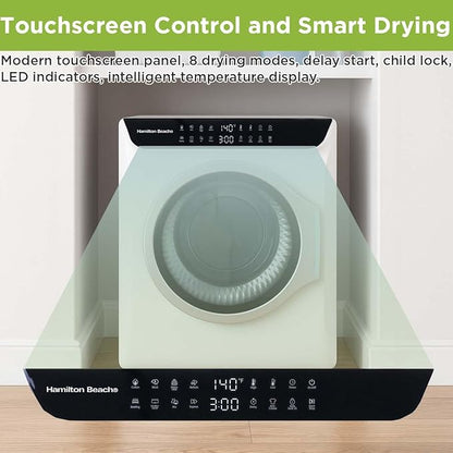 HAMILTON BEACH Electric Compact Portable TOUCHSCREEN Laundry Dryer - Image 4