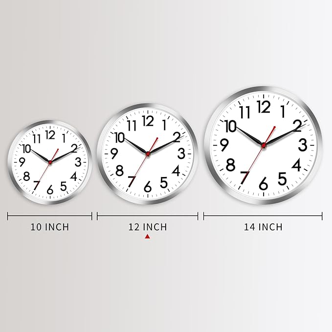 AKCISOT Wall Clock 12 Inch Silent Wall Clocks Battery Operated Non Ticking - Image 3