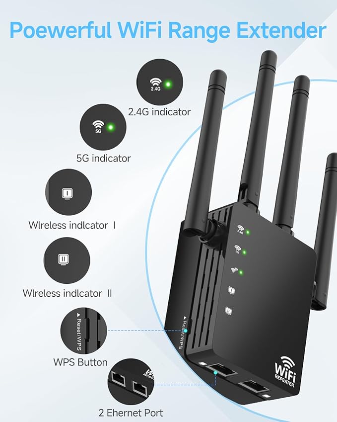 WiFi Extender Signal Booster for Home, WiFi Extender, Long Range up to 12880 Sq - Image 6
