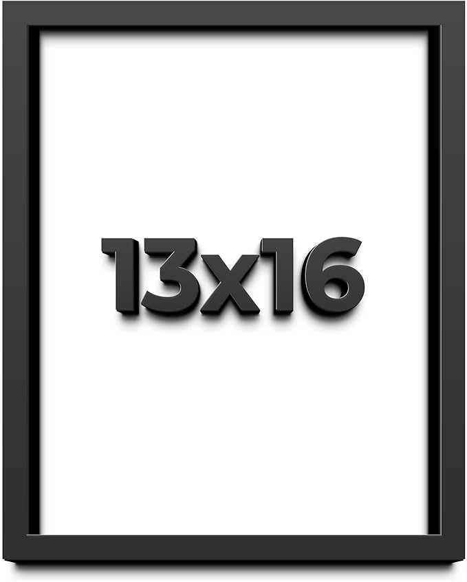 13x16 Shadow Box Frame Black | 1 Inch Deep Solid Wood Shadowbox Display Frame | by CustomPictureFrames