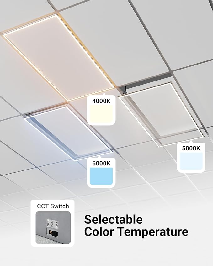 Sunco 10 Pack 2x4 Edge-Lit Frame LED Panel Lights, Drop Ceiling Flat Light - Image 4
