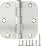 90 Pack Satin Nickel Door Hinges 3.5 x 3.5 Inch Interior 3 1/2 Inch Door Hinges by TDCHINGES