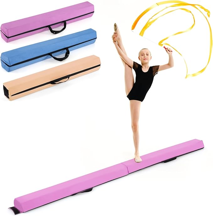 Giantex 7FT/8FT/9FT Balance Beam, Folding Gymnastics Beam w/Carry Handles by Giantex