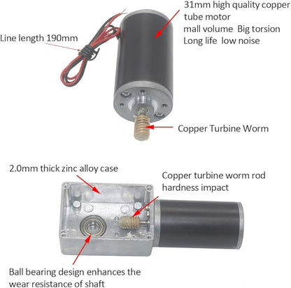Reversible Gear Motor, 24V 8mm Shaft Gear Motor High Torsion Speed Reduce - Image 4
